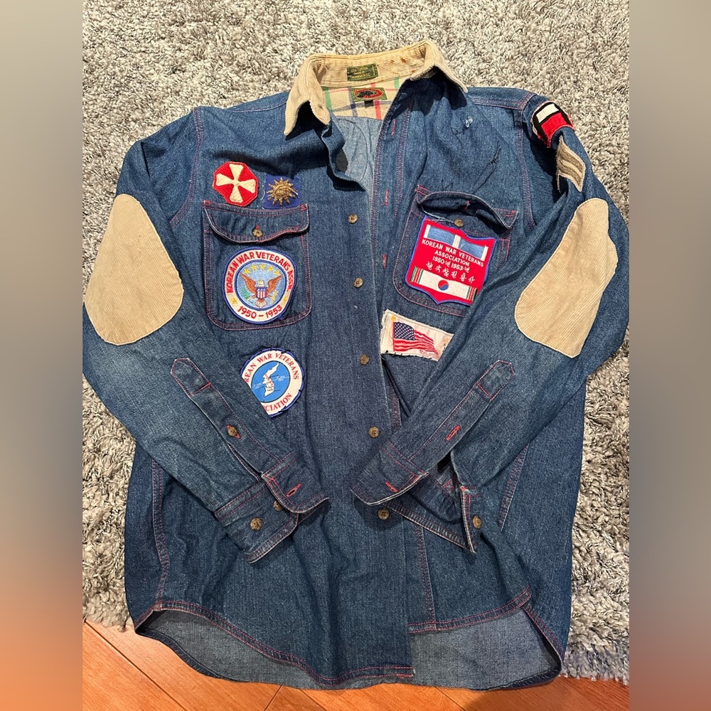 Vintage war patch flannel
